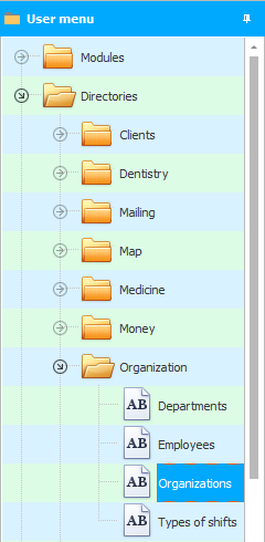 Menu. Legal entities