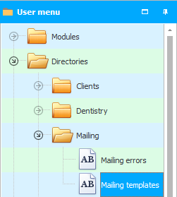 Menu. Modèl Imèl