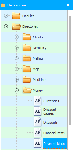 Menu. Payment Methods