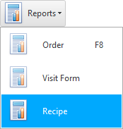 Menu. Prescription to the patient