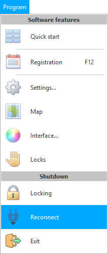 Menu. Reconnect