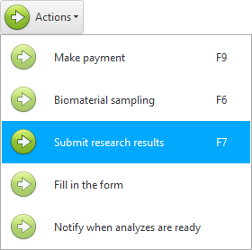 Menu. Submit research results