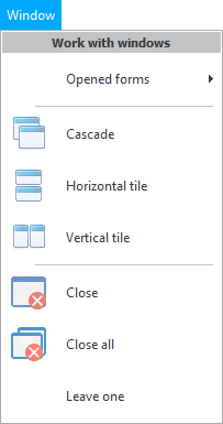 Menu. Window