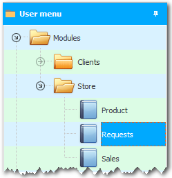 Menu. Application.