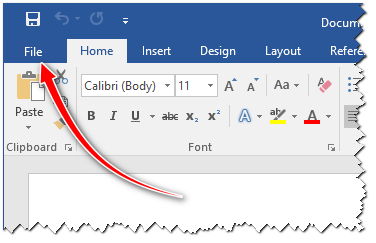 Click on the menu item File