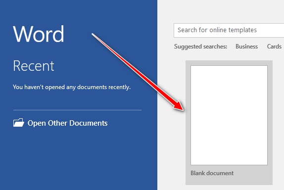 Starten Sie Microsoft Word und erstellen Sie ein leeres Dokument