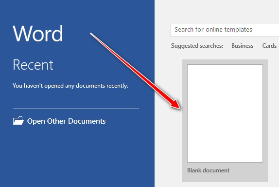 Launch Microsoft Word and create a blank document