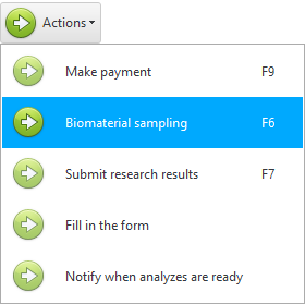 Action. Biomaterial sampling