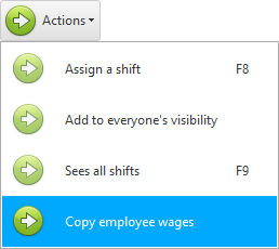 Copy employee rates