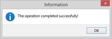 Completion of the procedure