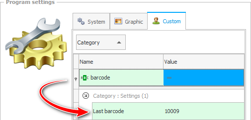Filter line in program settings