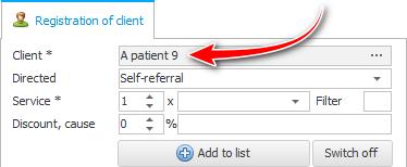 Selected patient