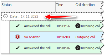 El software de facturación agrupa las llamadas telefónicas por fecha