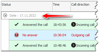 Abrechnungssoftware gruppiert Anrufe nach Datum