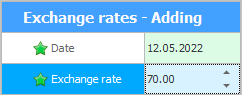 Adding a currency rate