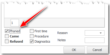 Mark what was reminded to the client