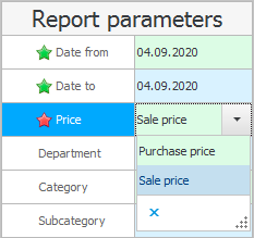 The rest of the goods in the amount. Report Options