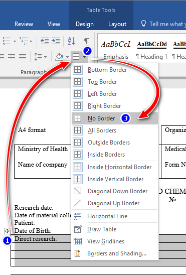 Hide table lines