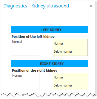 Grouping parameters for renal ultrasound
