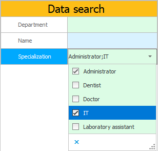 Search for employees by position or specialization