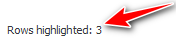 Number of selected rows