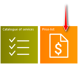 Quick launch buttons. Price lists