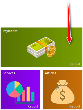 Quick launch buttons. Payments