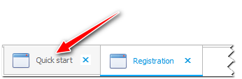 Quick launch window tab