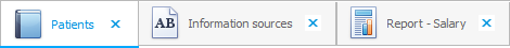 Three types of tabs