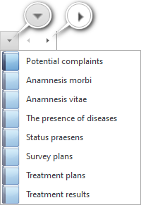 Tab navigation buttons