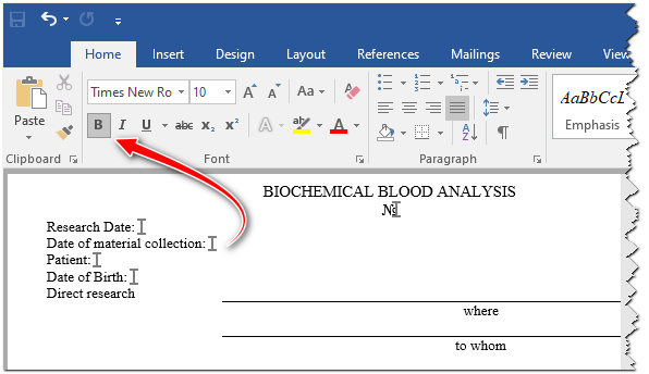 Bold font for bookmark