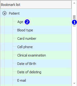 Substitution of the patient's name in the document