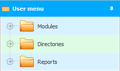 user's menu