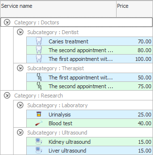 Service prices