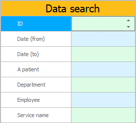 Form for searching the necessary visits to doctors by patients