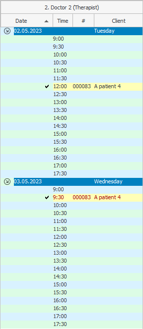 Patient booked for two days