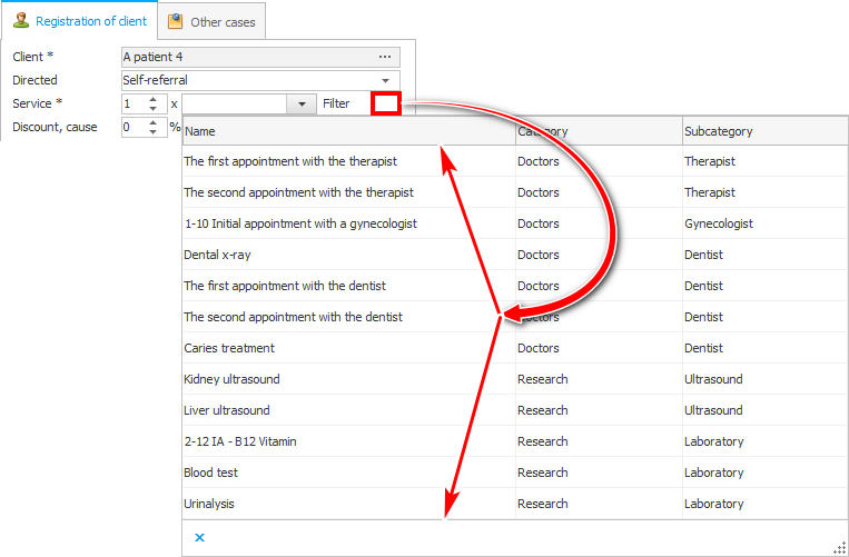 Cancel filtering