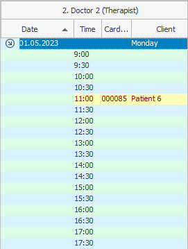 Recording a patient to a doctor at an outpatient appointment