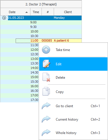 Edit pre-entry