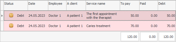 Services of a dentist