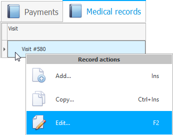 Editing an electronic medical record