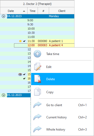 Delete pre-record
