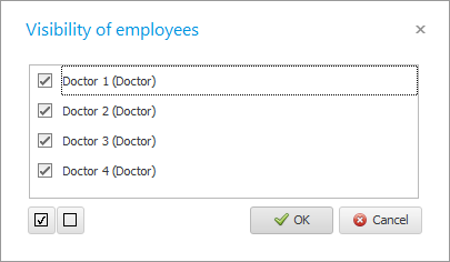 Setting the visibility of doctors