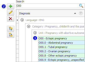 Használja az ICD adatbázisában található betegséget