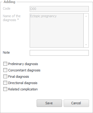 Karakteristika for diagnosen