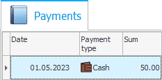 tab. Payments
