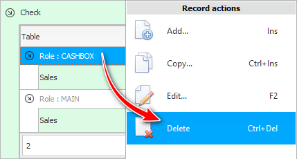 Take away access from the cashier to the Check report