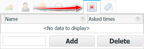 tab. Asked for missing item