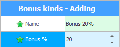Adding a new bonus type