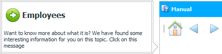 Notification about the availability of help on the current topic
